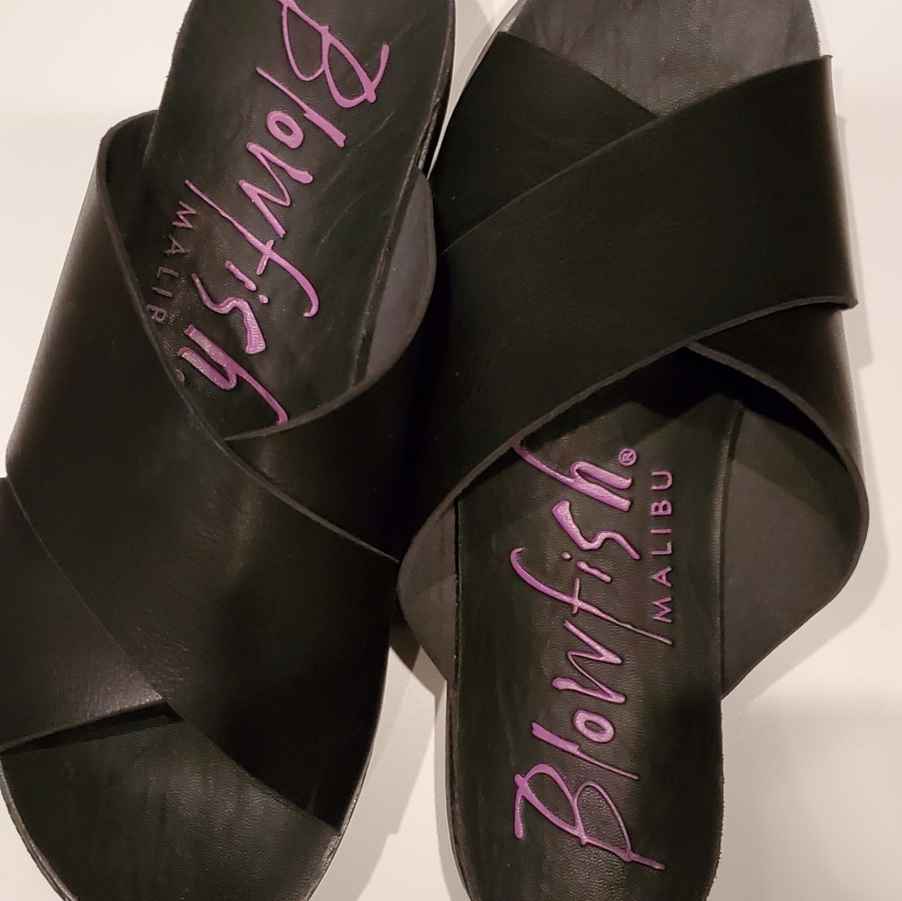 BLOWFISH ESPADRILLE  BLACK SLIDES /SANDALS